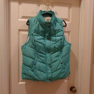 Teal vest by Green Tea with  faux fur lining OPTIONAL HOOD XXL